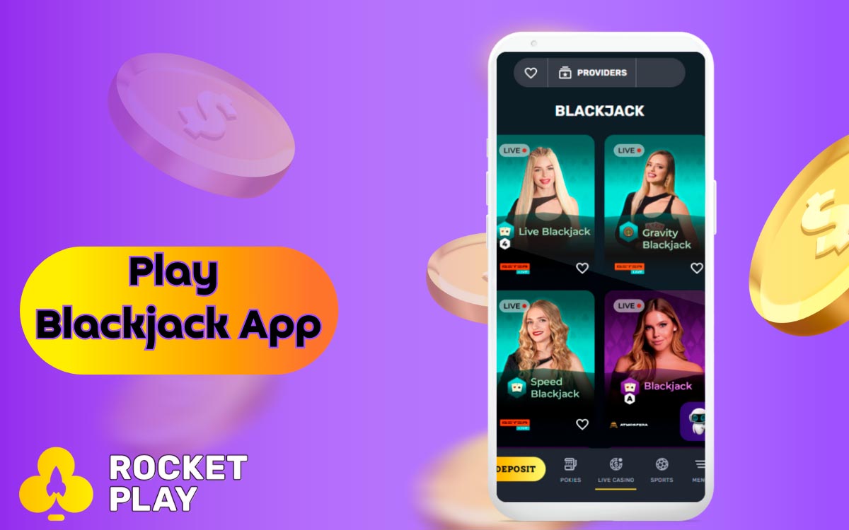 Play Blackjack in the RocketPlay mobile app
