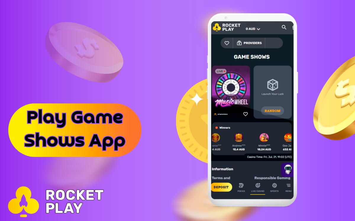 Play Game Shows at RocketPlay App