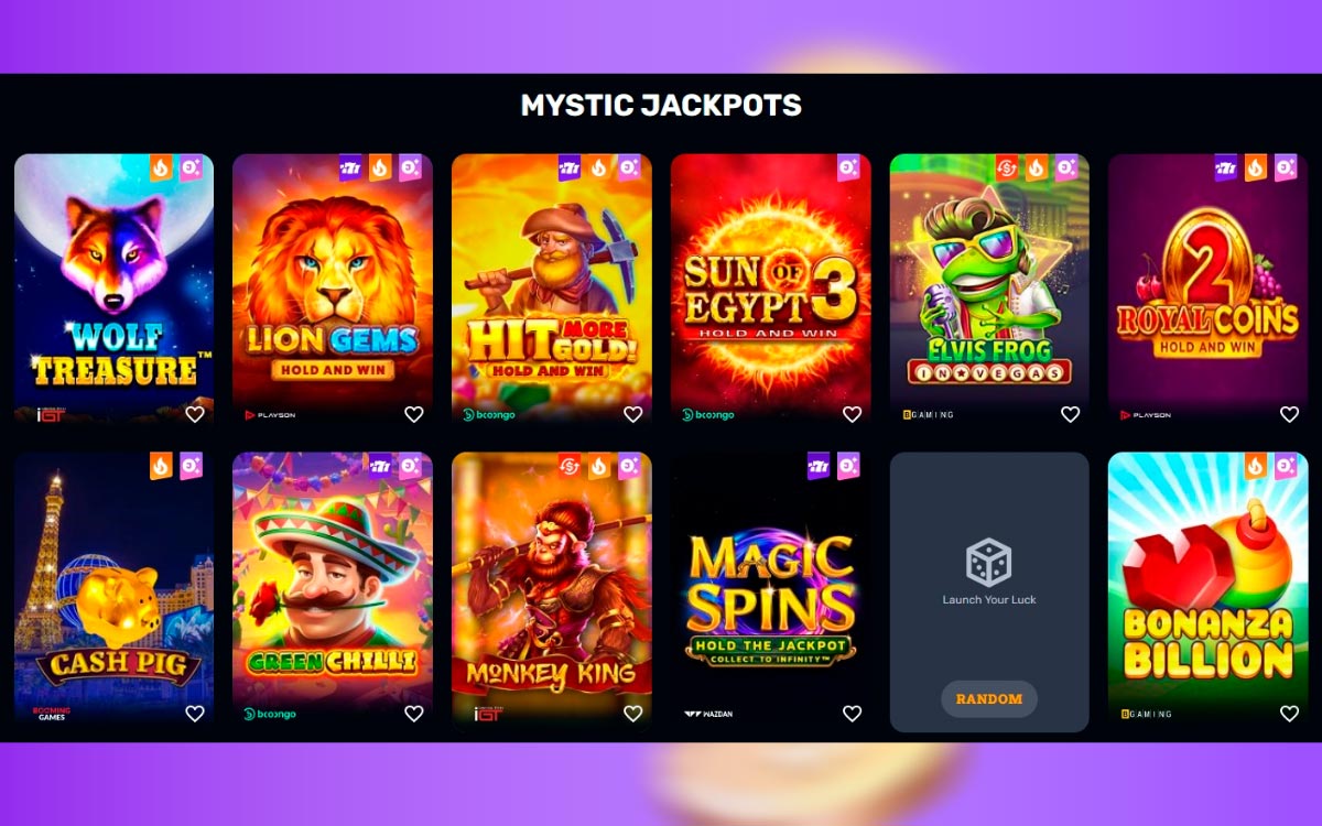 Mystic Jackpots most popular machines in RocketPlay