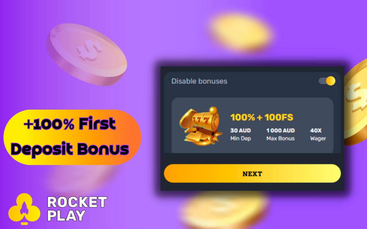 RocketPlay +100% First Deposit Bonus